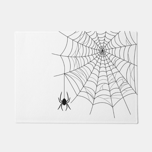 Einfache Spinne mit Spinnennetz Spinnwebe Hallowee Fußmatte (Vorderseite)