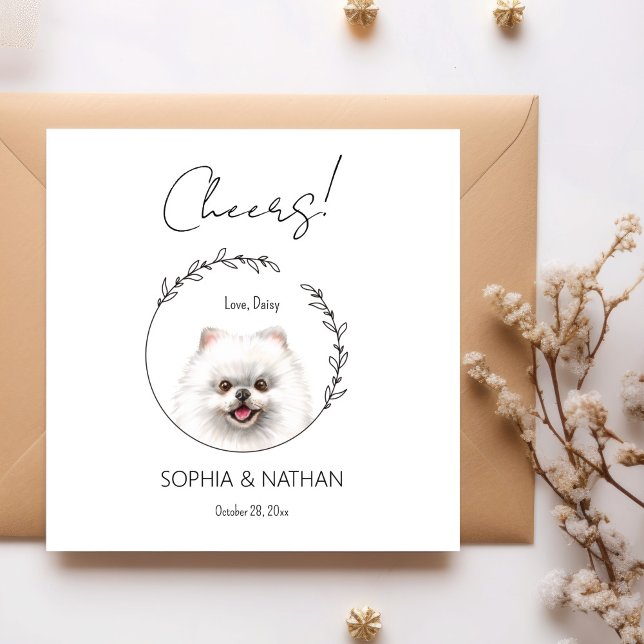 Einfache Spitz Dog Wedding Cocktail Napkins Serviette (Von Creator hochgeladen)