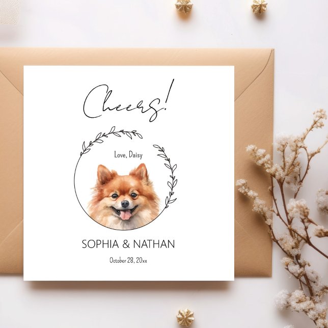 Einfache Spitz Dog Wedding Cocktail Napkins Serviette (Von Creator hochgeladen)