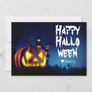 Einfache Spooky Familie glücklich Halloween Pumpki Feiertagskarte