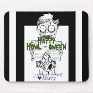 Einfache, spöttische Halloween Familie glücklich H Mousepad