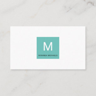 Einfache Square Monongram QR und Name Contact Card Visitenkarte