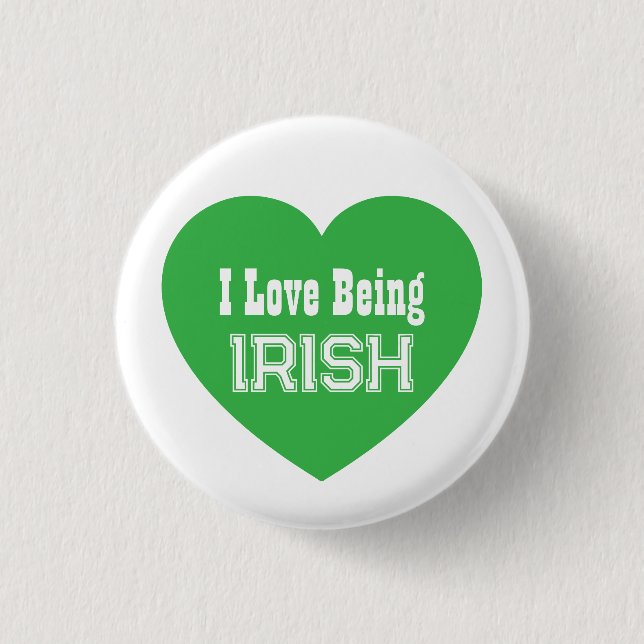Einfache St. Patrick's Day Green I Liebe ist irisc Button (Vorderseite)