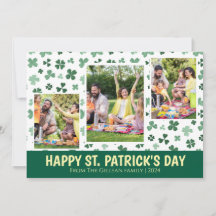 Einfache St. Patrick's Day Shamrocks Familienfoto