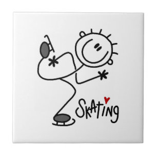 Einfache Stäbchenfigur Eislauf T-Shirts und Gesche Fliese