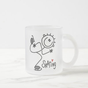 Einfache Stäbchenfigur Eislauf T-Shirts und Gesche Mattglastasse