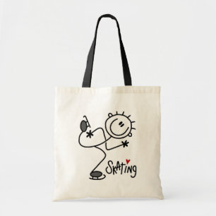 Einfache Stäbchenfigur Eislauf T-Shirts und Gesche Tragetasche