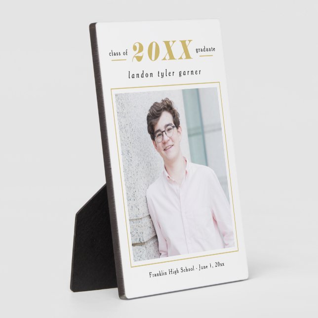 Einfache Stände EDITABLE FARBEN Abschluss Plaque Fotoplatte (Seite)