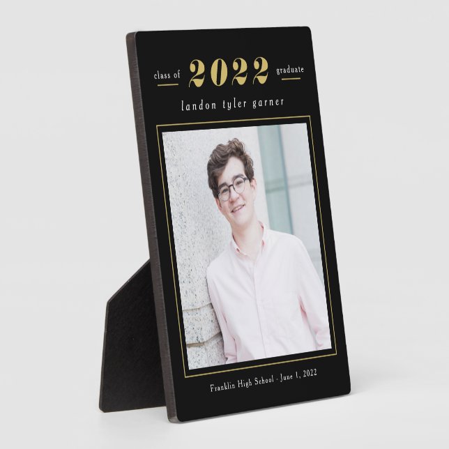 Einfache Stände EDITABLE FARBEN Abschluss Plaque Fotoplatte (Seite)