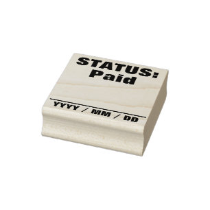 Einfache "STATUS: Bezahlung" Briefmarke aus Kautsc Gummistempel