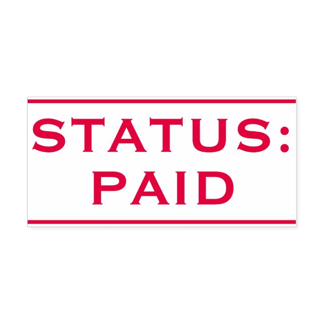Einfache "STATUS: ZAHLT" Briefmarke aus Kautschuk Permastempel (Design)