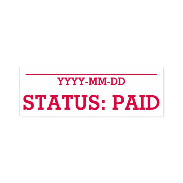 Einfache "STATUS: ZAHLT" Briefmarke aus Kautschuk Permastempel (Design)