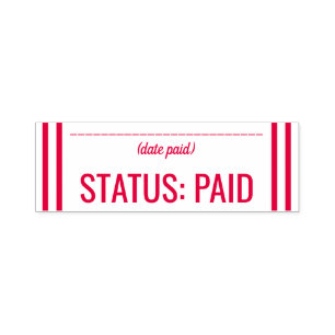 Einfache "STATUS: ZAHLT" Briefmarke aus Kautschuk Permastempel