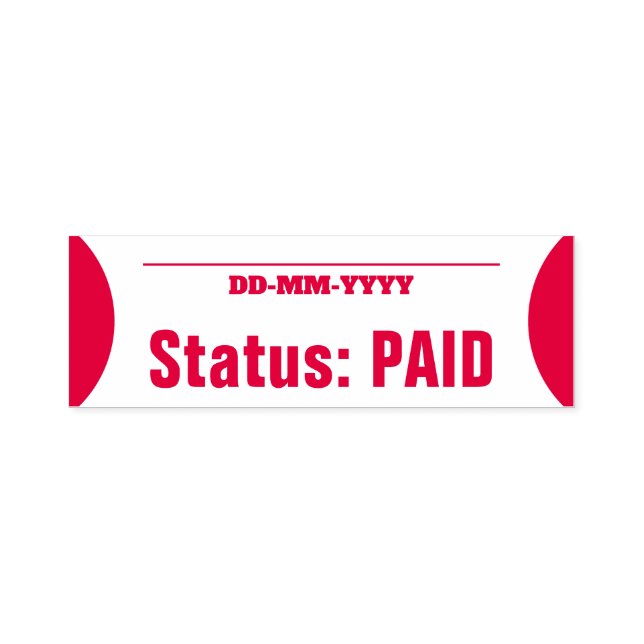 Einfache "Status: ZAHLT" Briefmarke aus Kautschuk Permastempel (Design)