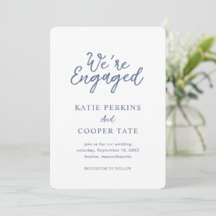 Einfache staubblaue fette Schriftarten Moderne Hoc Save The Date
