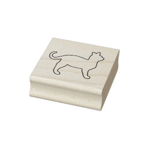 Einfache Stehende Cat Art Briefmarke Gummistempel