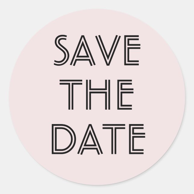 Einfache Stickerei Save the Date Runder Aufkleber (Vorderseite)