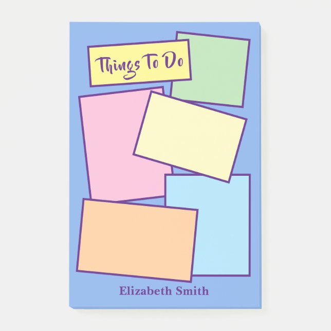 Einfache Sticky Notes Papier Pastellfarben Post-it Klebezettel (Vorderseite)