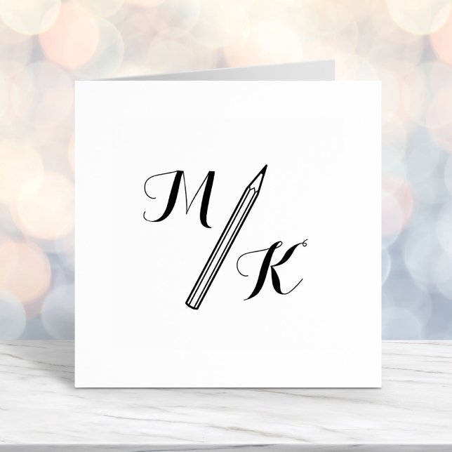 Einfache Stift-Monogramm-Initialen Permastempel (Von Creator hochgeladen)