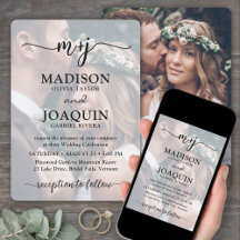 Einfache Stilftige Skriptinitialen 2 Foto Hochzeit