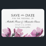 Einfache, stilvolle Blume. Hochzeit Save the Date Magnet<br><div class="desc">Blumenrosa lila Aquarellbouquet Save the Date.</div>