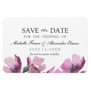 Einfache, stilvolle Blume. Hochzeit Save the Date Magnet