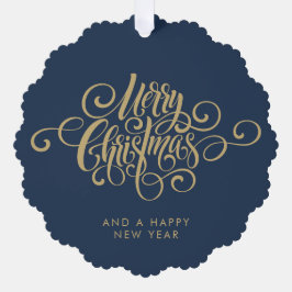 Einfache, stilvolle Botanische Weihnachtsschrift Ornament Karte