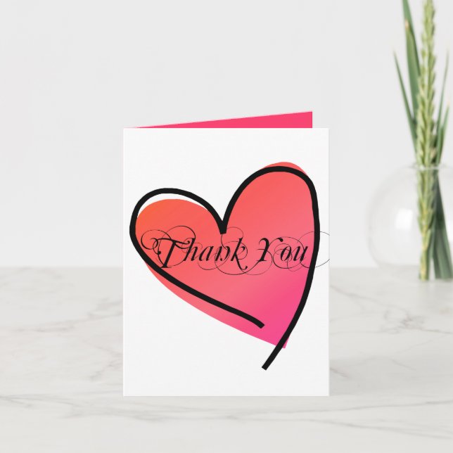 Einfache, stilvolle Herzenshochzeit Vielen Dank Dankeskarte (Vorderseite)