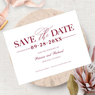 Einfache, stilvolle Hochzeit speichern Sie das Dat Postkarte