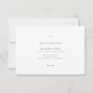 Einfache & stilvolle Hochzeitsempfangskarte Einladung