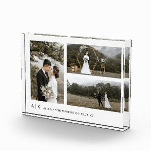 Einfache, stilvolle Hochzeitspeicher-Keepake-Foto Fotoblock