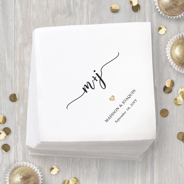 Einfache, stilvolle Initials Moderne Mit Monogramm Serviette (Von Creator hochgeladen)