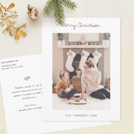 Einfache Stilvolle Moderne Foto Weihnachten Postka
