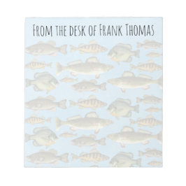 Einfache, stilvolle Natur Fischer Angelfisch Notizblock