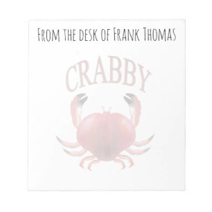 Einfache Stilvolle Nature Crabby Crab Typografie Notizblock