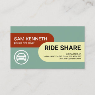 Einfache, stilvolle Round Columns Ride Share-Treib Visitenkarte