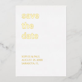 Einfache, stilvolle Save the Date Foil-Einladung Folieneinladung