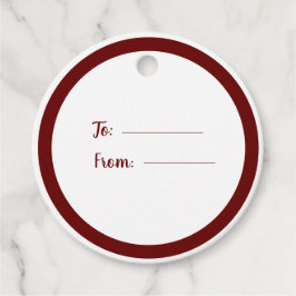 Einfache, stilvolle Script Burgundy Wedding Geschenkanhänger