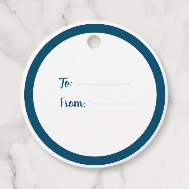 Einfache, stilvolle Script Navy Blue Wedding Geschenkanhänger