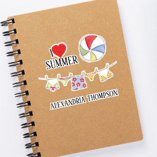 Einfache, stilvolle Summer Swimsuits Beach Balls Aufkleber