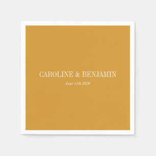 Einfache, stilvolle Typografie Elegant Ochre Weddi Serviette