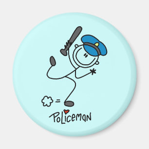 Einfache Stockfigur Polizeibeamter Magnet