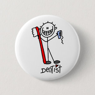 Einfache Stockfigur Zahnarzt Button