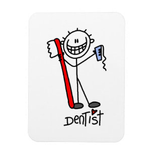 Einfache Stockfigur Zahnarzt Magnet