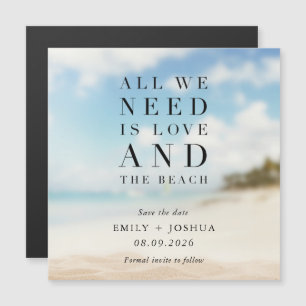 Einfache Strandhochzeit - Save-the-Date-Karte Magnetkarte