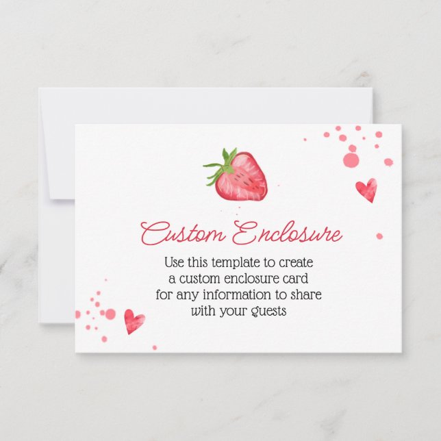 Einfache Strawberry-Wasserfarbe, individuelle Kart Einladung (Vorderseite)