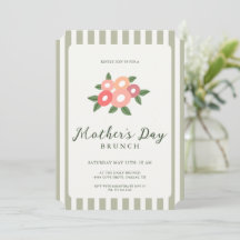 Einfache Streifen Blumen Muttertags-Brunch