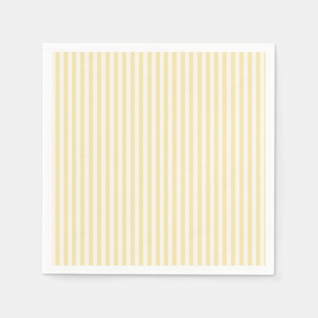 Einfache Streifen - Buttercreme Serviette (Vorderseite)