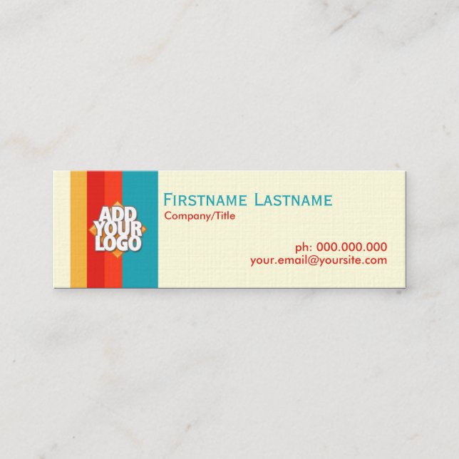 Einfache Streifen-neue Retro Minikarten Mini Visitenkarte (Vorderseite)