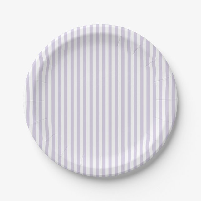 Einfache Streifen - Staubiges Lavendel Pappteller (Vorderseite)